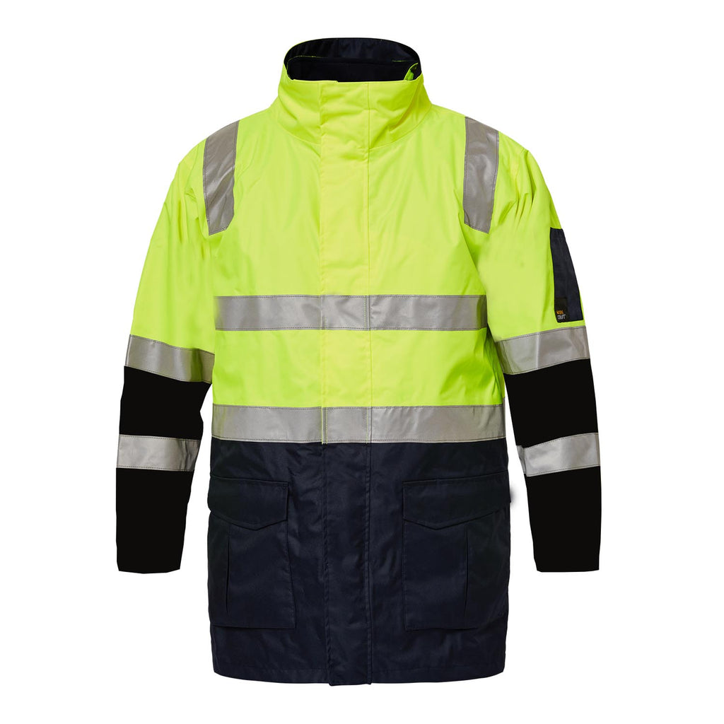 HI VIS 6 IN 1 TWO TONE REFLECTIVE JACKET WITH REMOVABLE SLEEVES