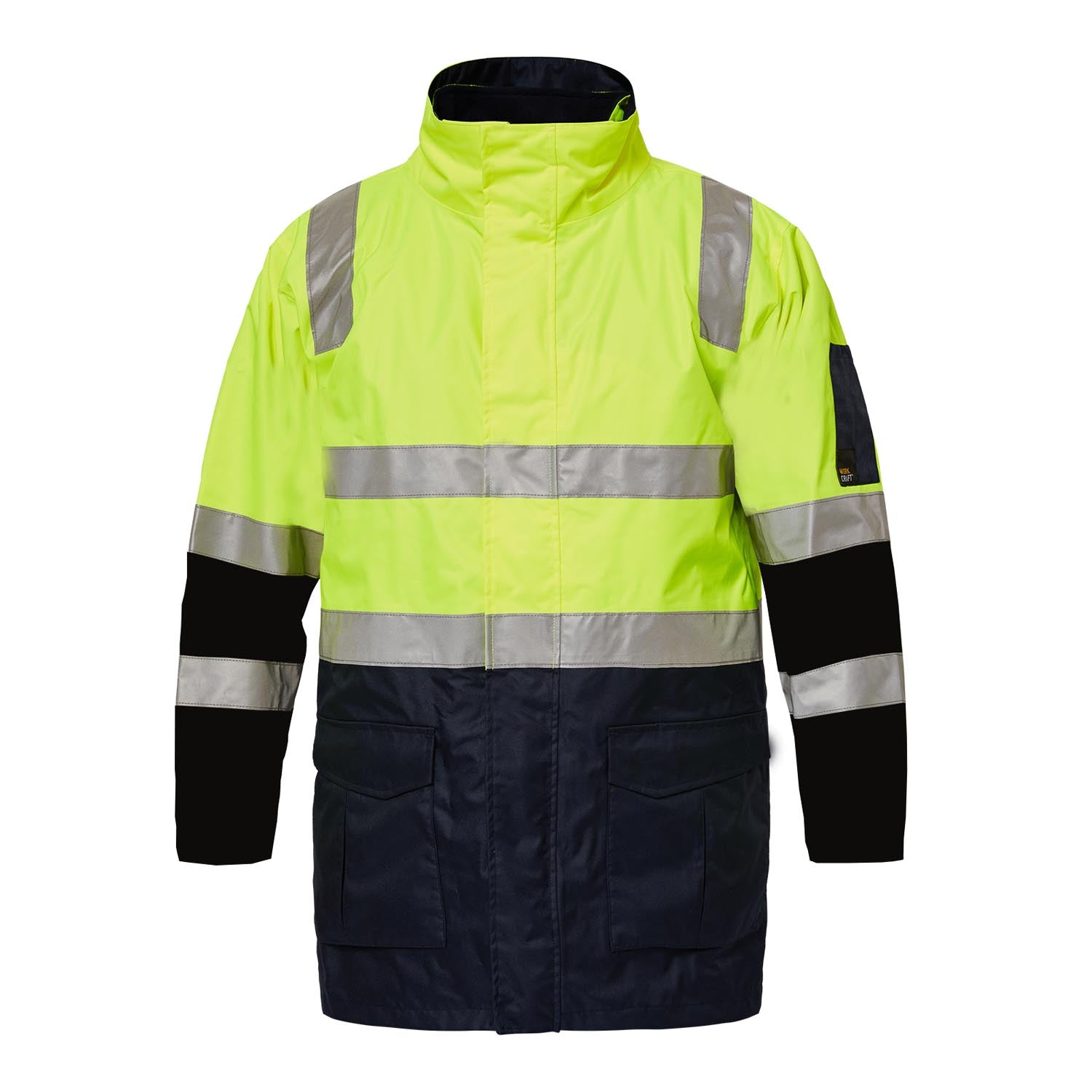 HI VIS 6 IN 1 TWO TONE REFLECTIVE JACKET WITH REMOVABLE SLEEVES