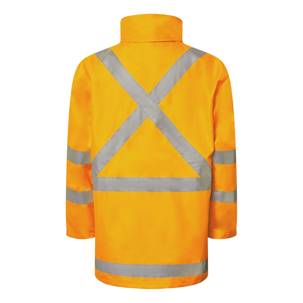 HI VIS 6 IN 1 NSW RAIL X-TAPE JACKET WITH REMOVABLE SLEEVES