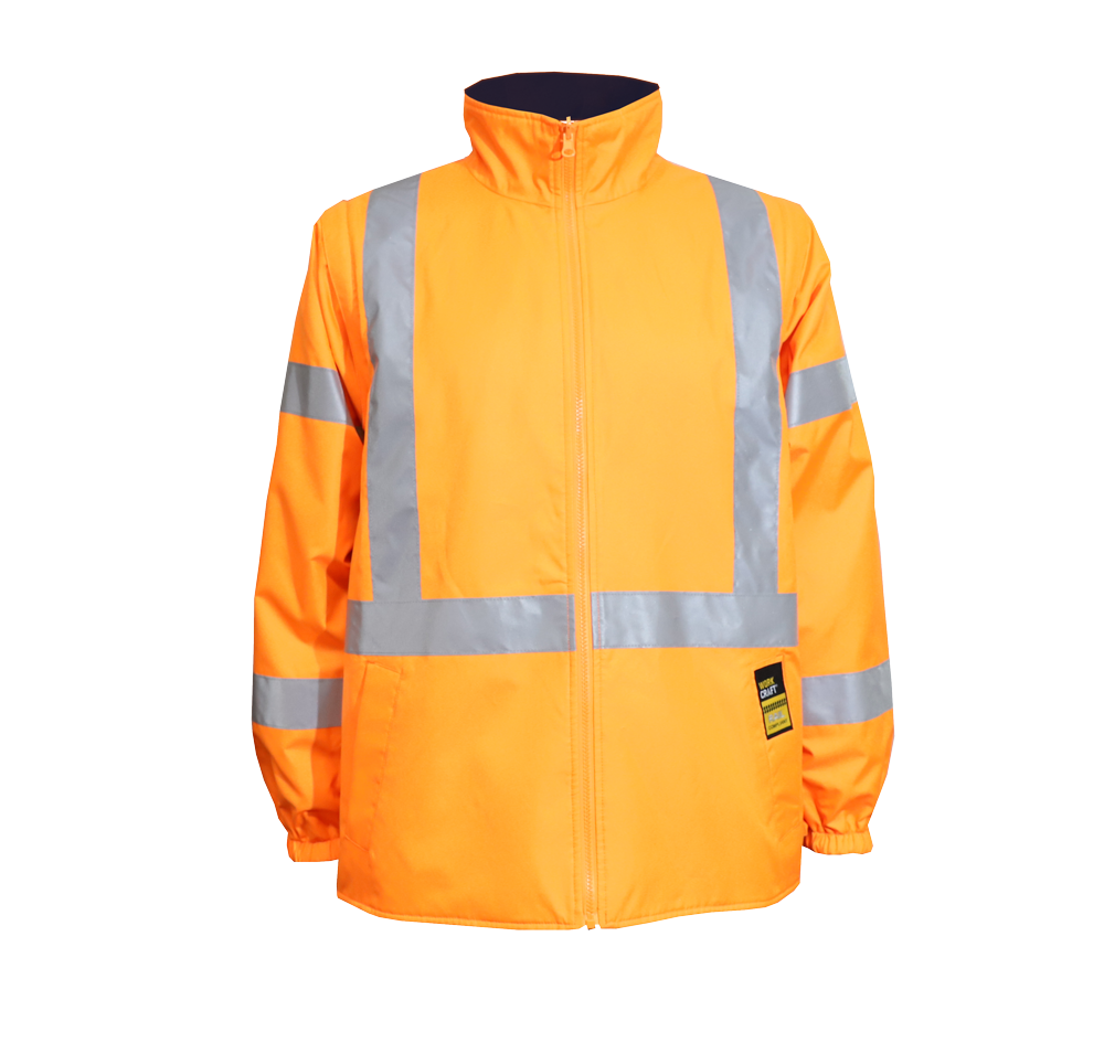 HI VIS 6 IN 1 NSW RAIL X-TAPE JACKET WITH REMOVABLE SLEEVES