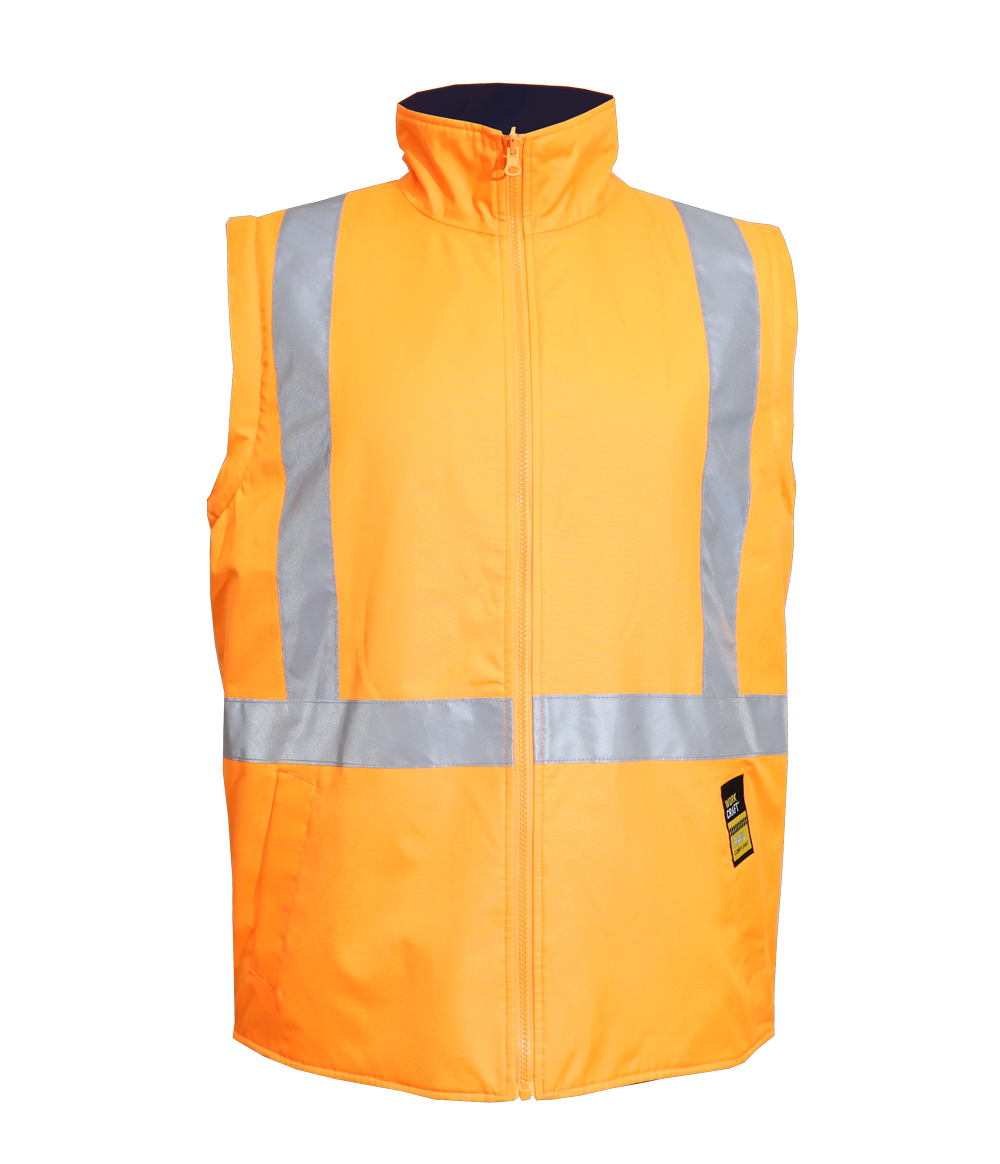 HI VIS 6 IN 1 NSW RAIL X-TAPE JACKET WITH REMOVABLE SLEEVES