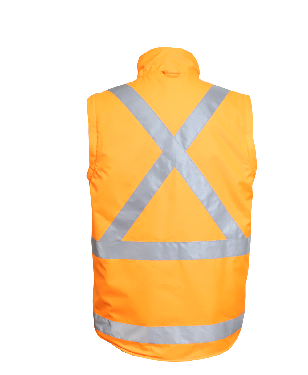 HI VIS 6 IN 1 NSW RAIL X-TAPE JACKET WITH REMOVABLE SLEEVES