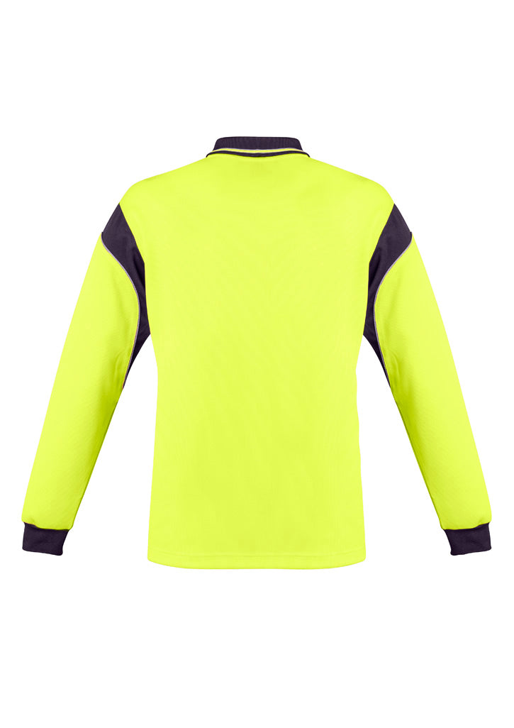 Mens Hi Vis Aztec Long Sleeve Polo