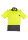 Mens Hi Vis Comfort Back Short Sleeve Polo
