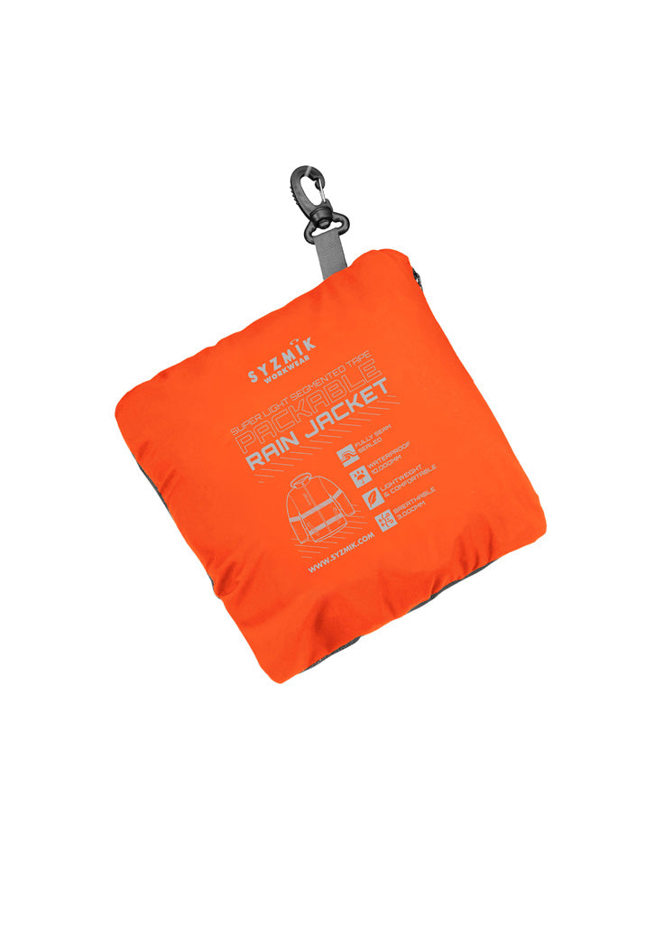 Unisex Super Light Segmented Tape Packable Rain Jacket