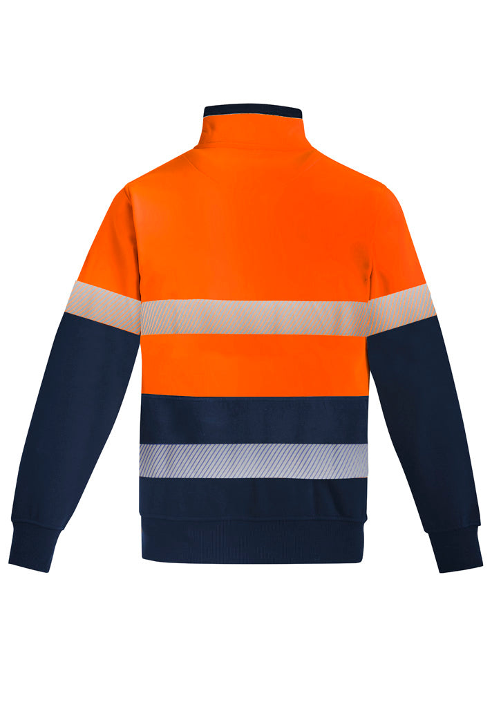 Mens Orange Flame Hi Vis 1/4 Zip Pullover - Hoop Taped
