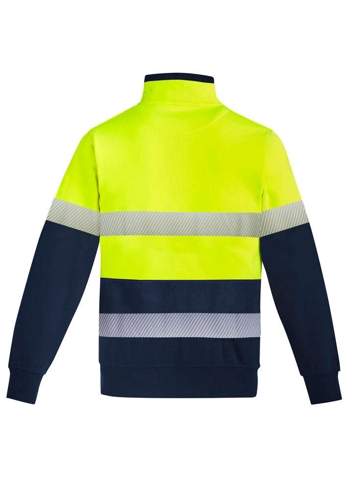 Mens Orange Flame Hi Vis 1/4 Zip Pullover - Hoop Taped