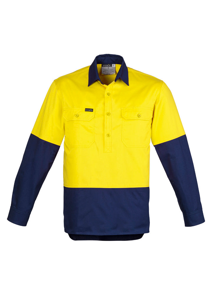 Mens Closed Front Long Sleeve Shirt