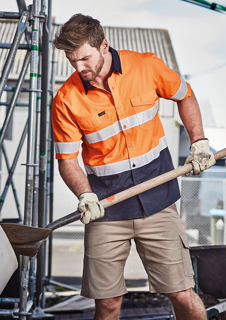 Mens Rugged Cooling Hi Vis Taped Short Sleeve Shirt