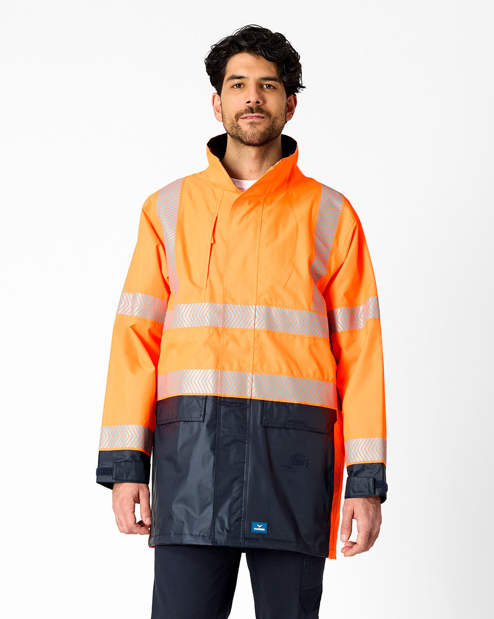 Hi-Vis Barassi Jacket in Fluoro Orange & Navy