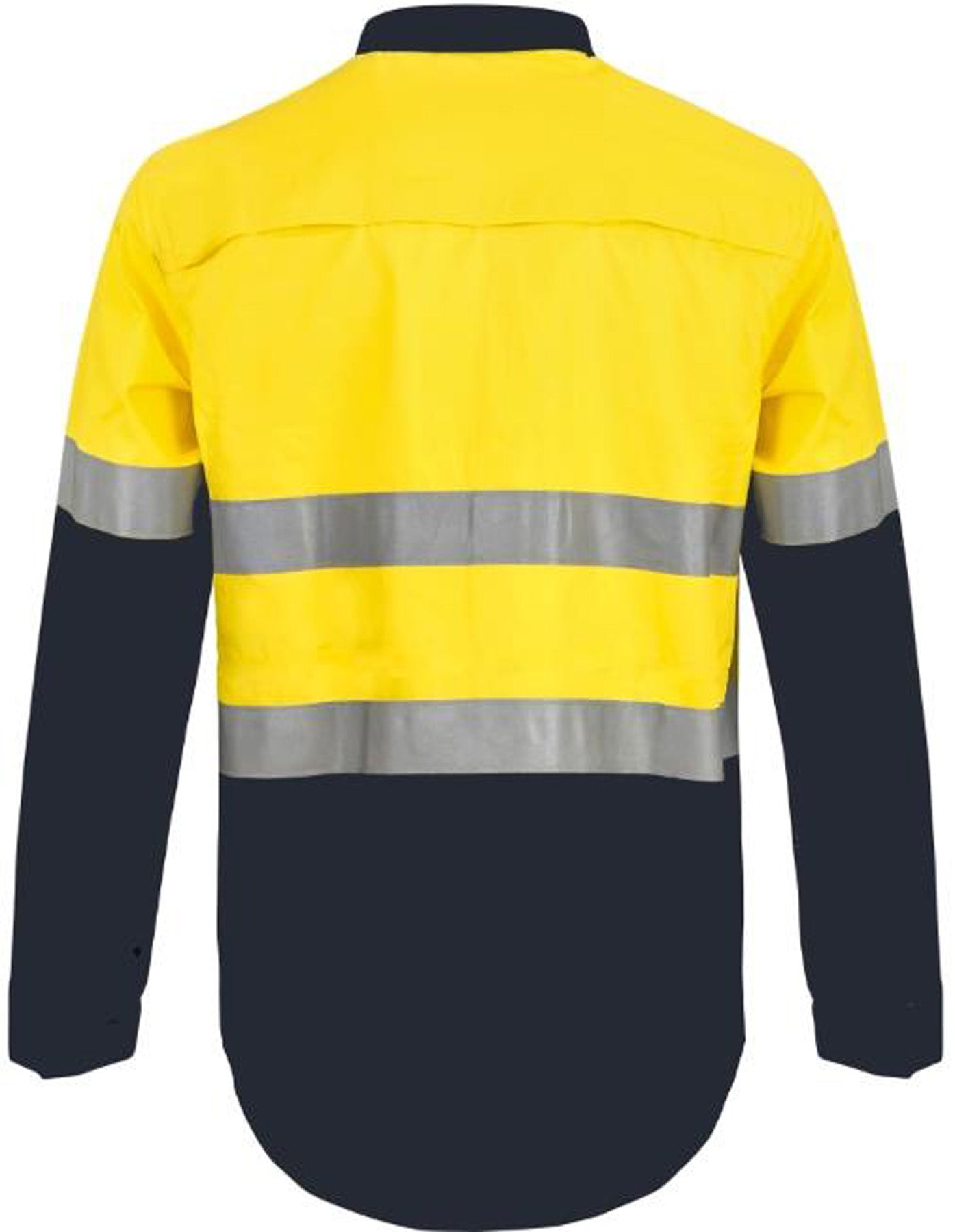 HI VIS CLOSED FRONT COTTON DRILL REFLECTIVE SHIRT WITH SEMI GUSSET SLEEVES