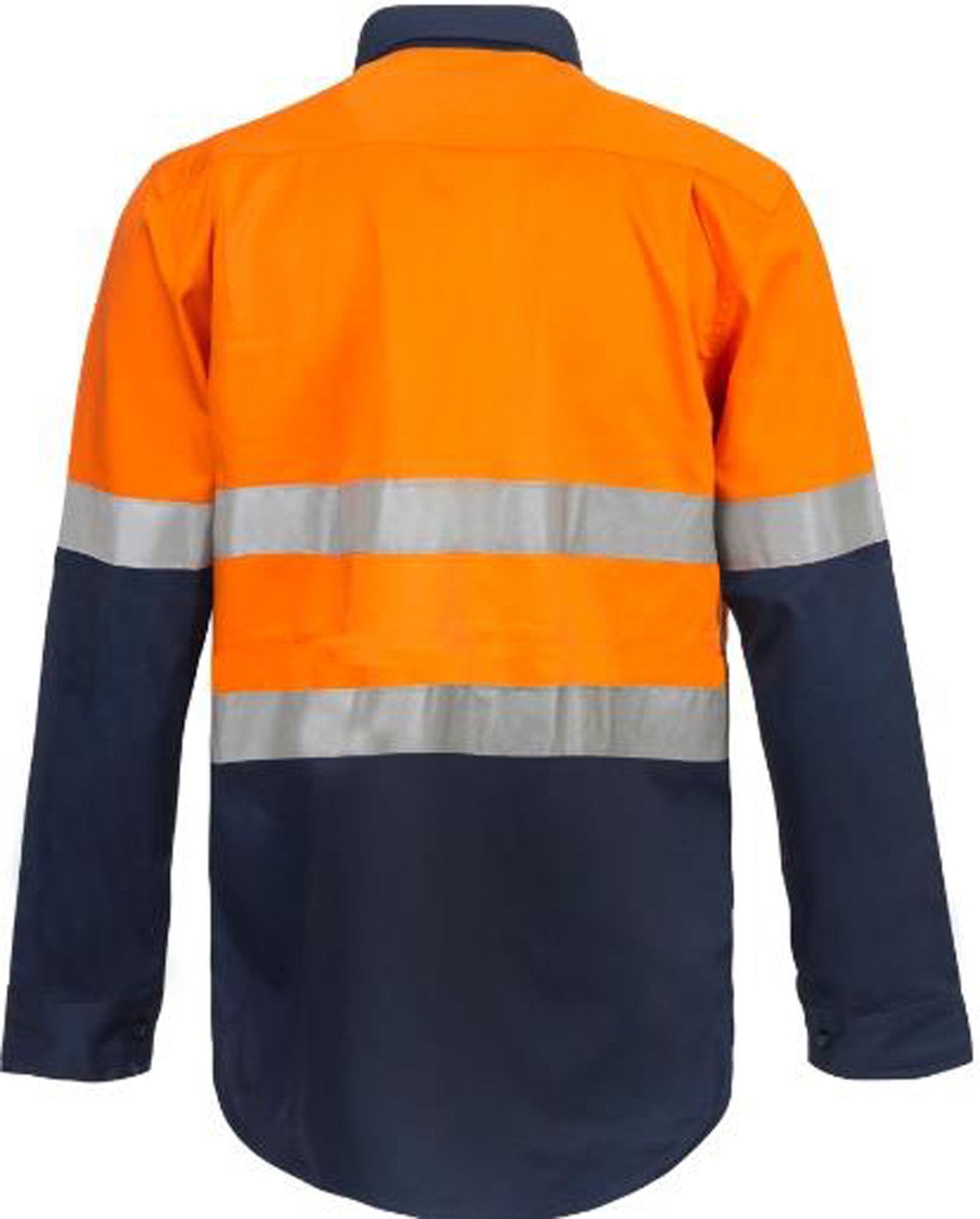 HI VIS CLOSED FRONT COTTON DRILL REFLECTIVE SHIRT WITH SEMI GUSSET SLEEVES
