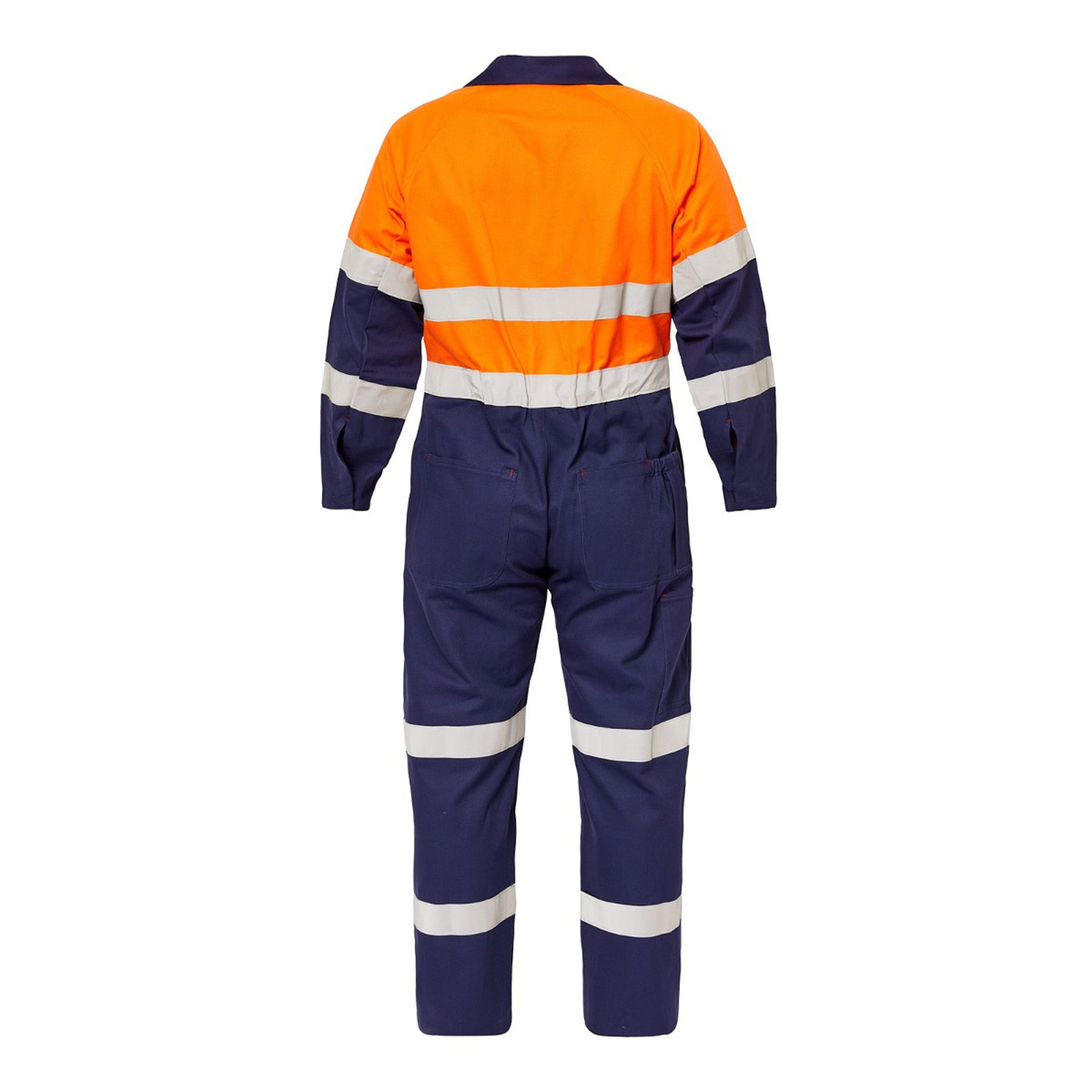 HI VIS TWO TONE COTTON DRILL COVERALLS WITH INDUSTRIAL LAUNDRY REFLECTIVE TAPE