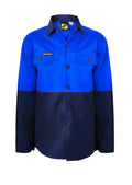 KIDS LIGHTWEIGHT LONG SLEEVE COTTON DRILL SHIRT
