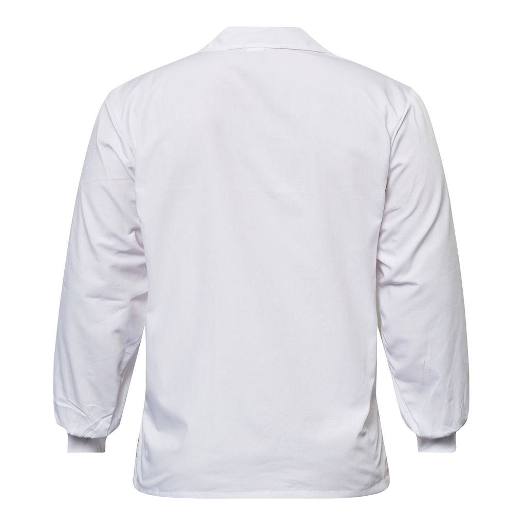 LONG SLEEVE FOOD INDUSTRY JACSHIRT WITH MODESTY NECK INSERT