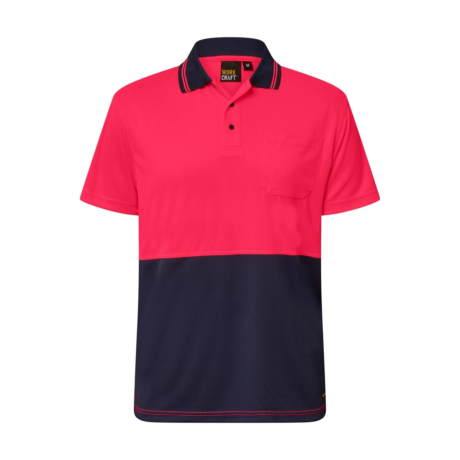 HI VIS SHORT SLEEVE MICROMESH POLO WITH POCKET