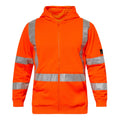 HI VIS ZIP HOODIE WITH REFLECTIVE X PATTERN