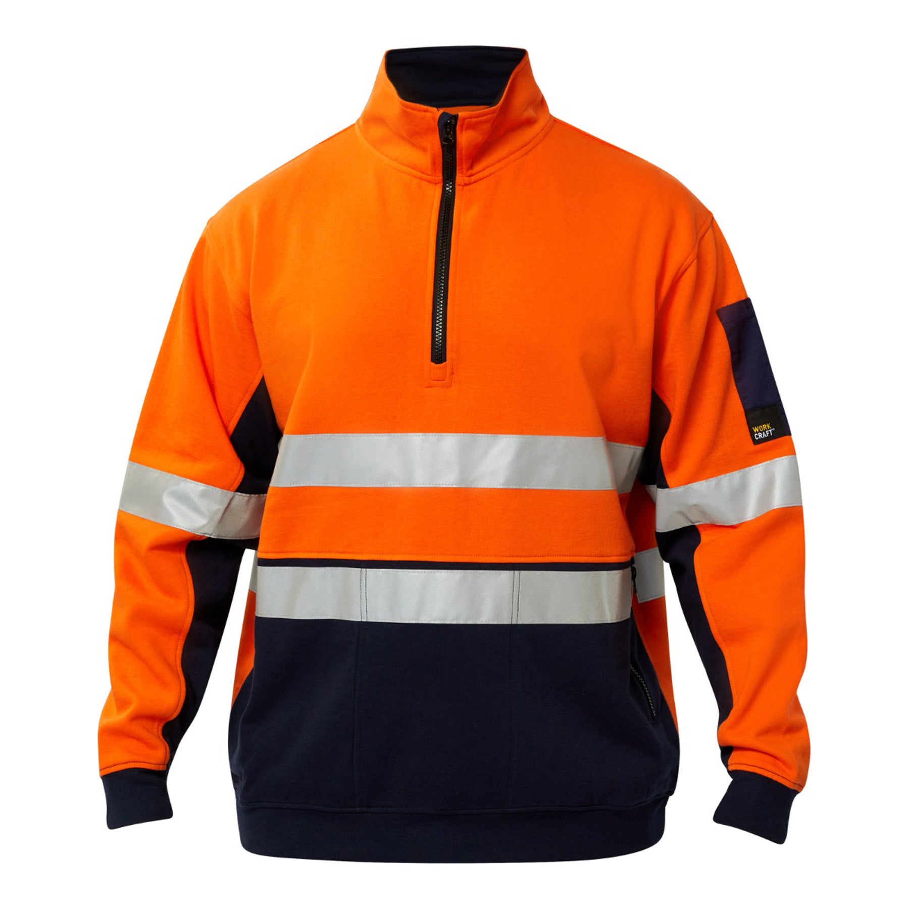 HI VIS HALF ZIP COTTON REFLECTIVE PULLOVER