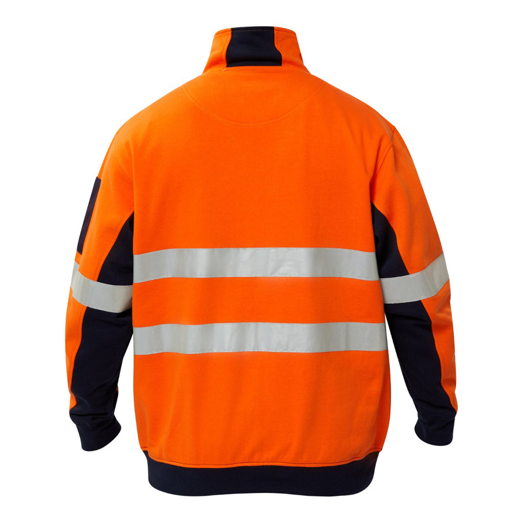 HI VIS HALF ZIP COTTON REFLECTIVE PULLOVER